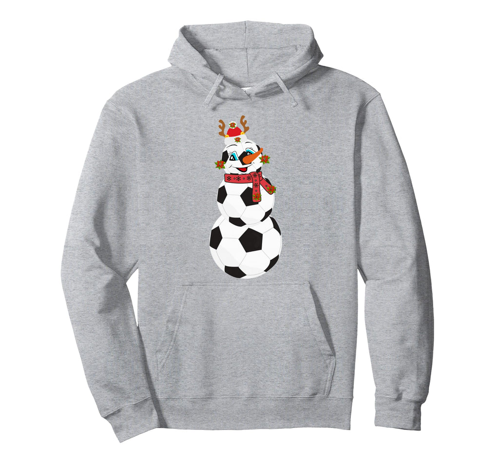 Soccer Balls Snowman Winter Sports Team Hoodie - Unique Graphic Unisex