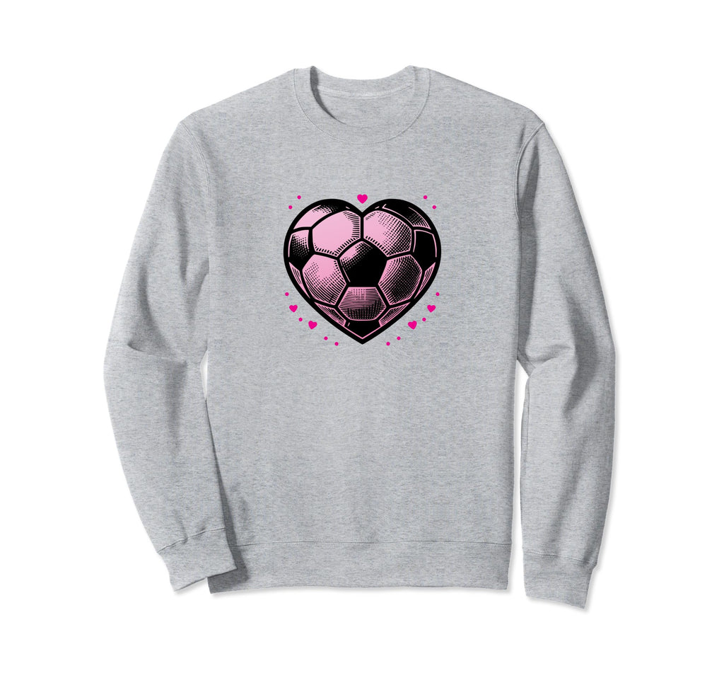 Soccer Ball Hearts Mom Fan Casual Sweatshirt - Trendy Graphic for Adults