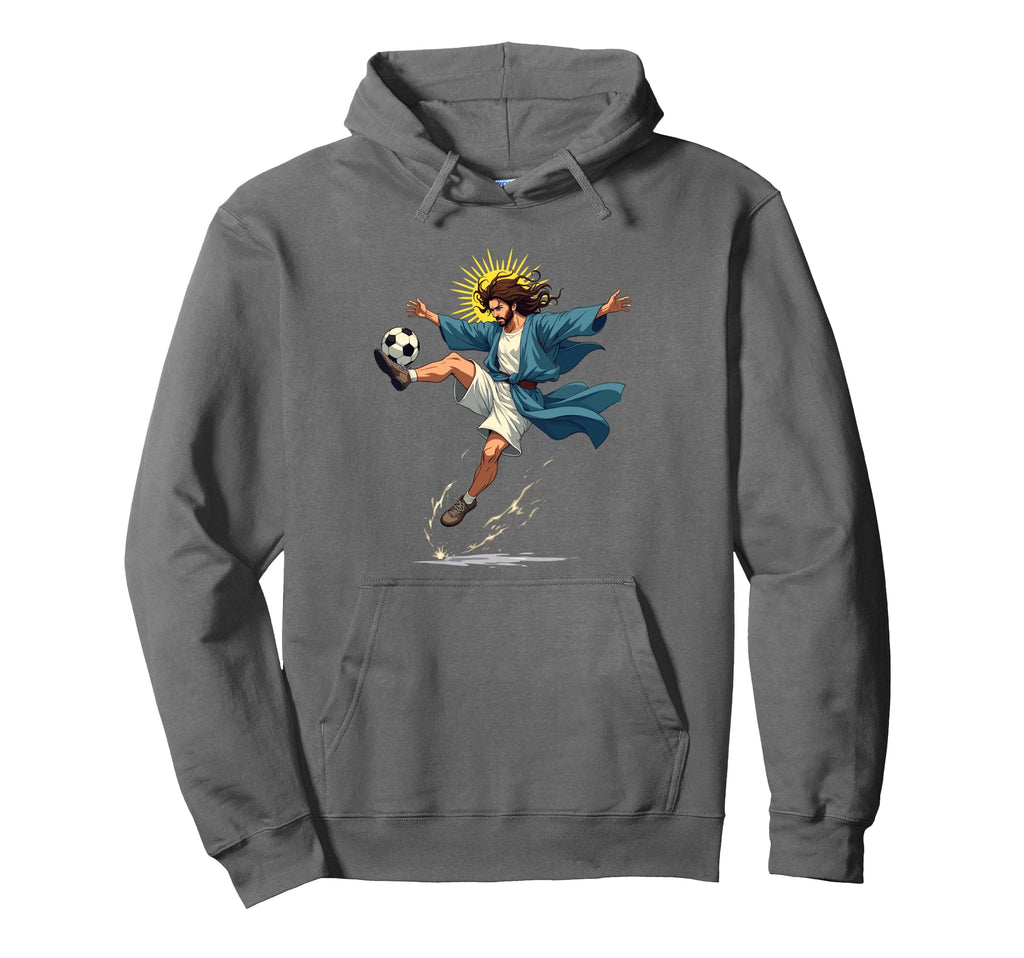 Jesus Soccer Kick Easter Funny Hoodie - Fun Novelty Design Men Women