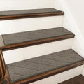 COSY HOMEER Stair Treads for Wooden Steps 9"x28" Washable Indoor Carpet Stair Treads Non Slip Soft Polyester Stair Carpet Tread Reusable Stair Runner Rugs for Kids, Elders,Pets,Light Brown,15pcs