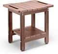 HDPE Shower Bench Seat Capacity 300LB, Waterproof Bathroom Stool with Side Carry Holes, Compact 16.8" L Design, Non-Slip Shower Seat for Elderly, Shaving Legs & Spa - Indoor/Outdoor Use(Brown)
