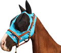 Horse Fly Mask Super Comfort Horse Fly Mask Elasticity Fly Mask with Ears We Only Make Products That Horses Like… (Sky Blue, L)