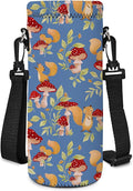 Neoprene Water Bottle Carrier Bag with Adjustable Shoulder Strap for Men Women Walking Hiking,Portable Insulated Holder Case for Stainless Steel/Glass/Plastic Bottles