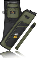 SUNYA Archery Hip Quiver for Arrows. Includes 3 Tubes Arrow Holder, Accessories Pockets and Waist Belt. Fit for Compound and Recurve Bow Practice.