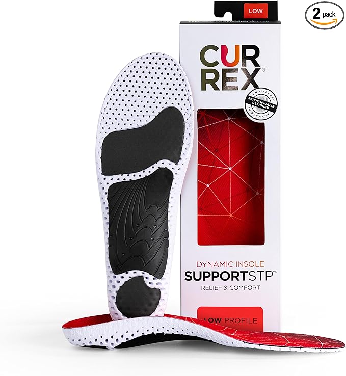 CURREX SupportSTP – Arch Support Insole w/Superior Cushioning & Airflow, Heavy Duty Shell for Less Fatigue – Comfort, Athletic, Casual and Work Shoe Inserts, Men & Women – Low Arch, 2XL