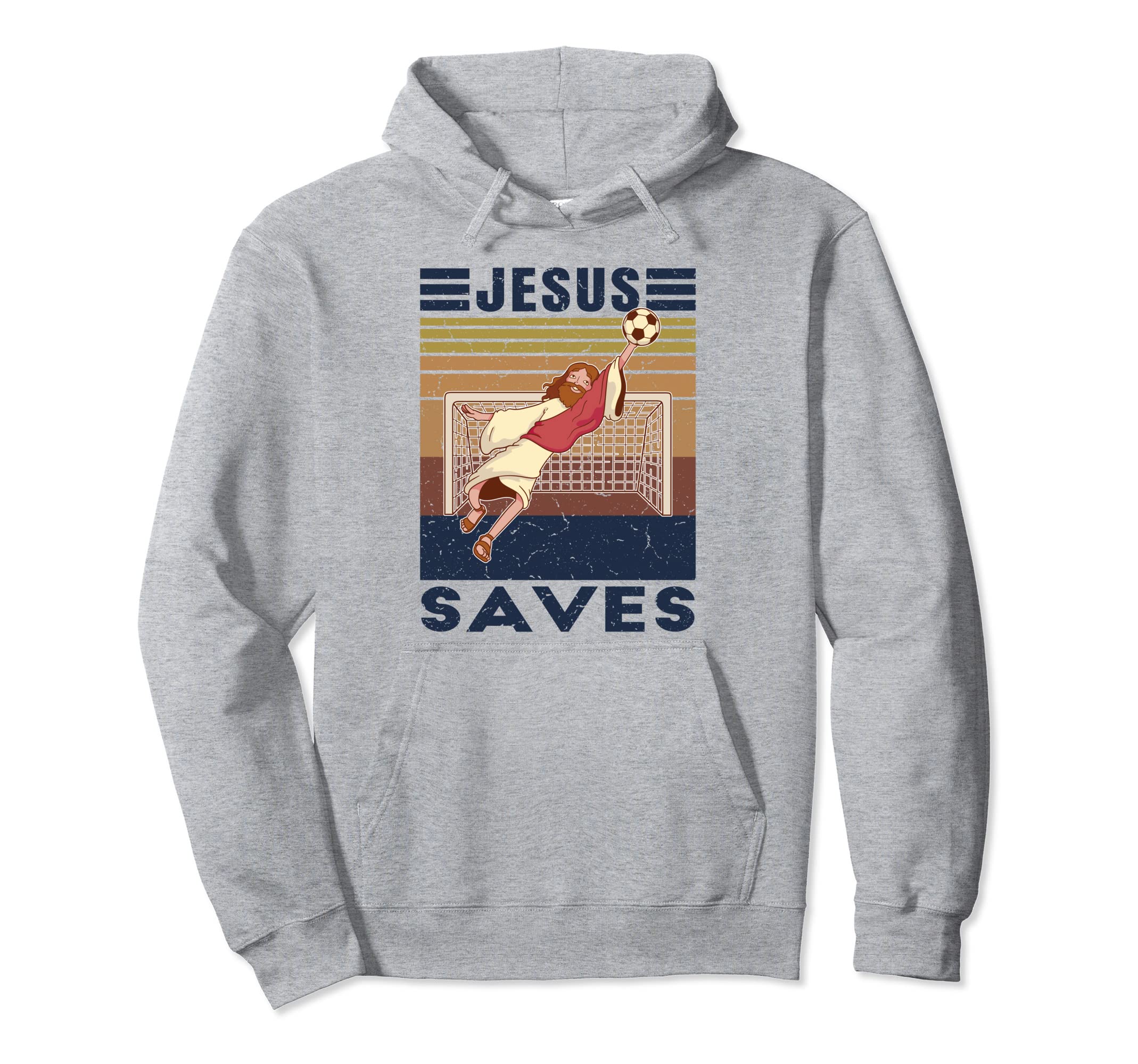 Goalkeeper Jesus Saves Soccer Goal Hoodie - Casual Everyday Wear Men Women