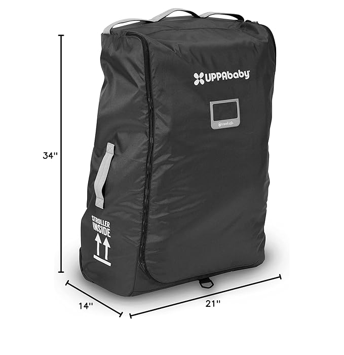 UPPAbaby Travel Bag for Vista and Cruz Strollers - Includes TravelSafe Program Coverage, Inner Wheel Bag and Storage Pocket - Smooth Wheels, Handles + Durable Design