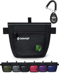 Gobeigo Dog Treat Pouch and Training Clicker, Upgrade Two Magnetic Closure to Prevent Spills, 2 Cup Treat Bag with Poop Bag Dispenser, Metal Clip Waist Belt Fanny Pack for Pet Walk (Black)