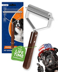 Dog Brush for Shedding 20 Blade Dematting Tool Pet Brush, Undercoat Rake for Large Medium Small Dogs and Cats, Shedding Dog Comb for Grooming, Premium Wood Handle, Efficiently Detangle and Groom Coats