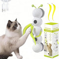 Interactive Cat Feather Toy, Automatic Fluffy Cat Teaser, Whack-a-Mole Cat Toy, USB Rechargeable, Wall-Mounted, with Suction Cup, Perfect for Indoor Cats