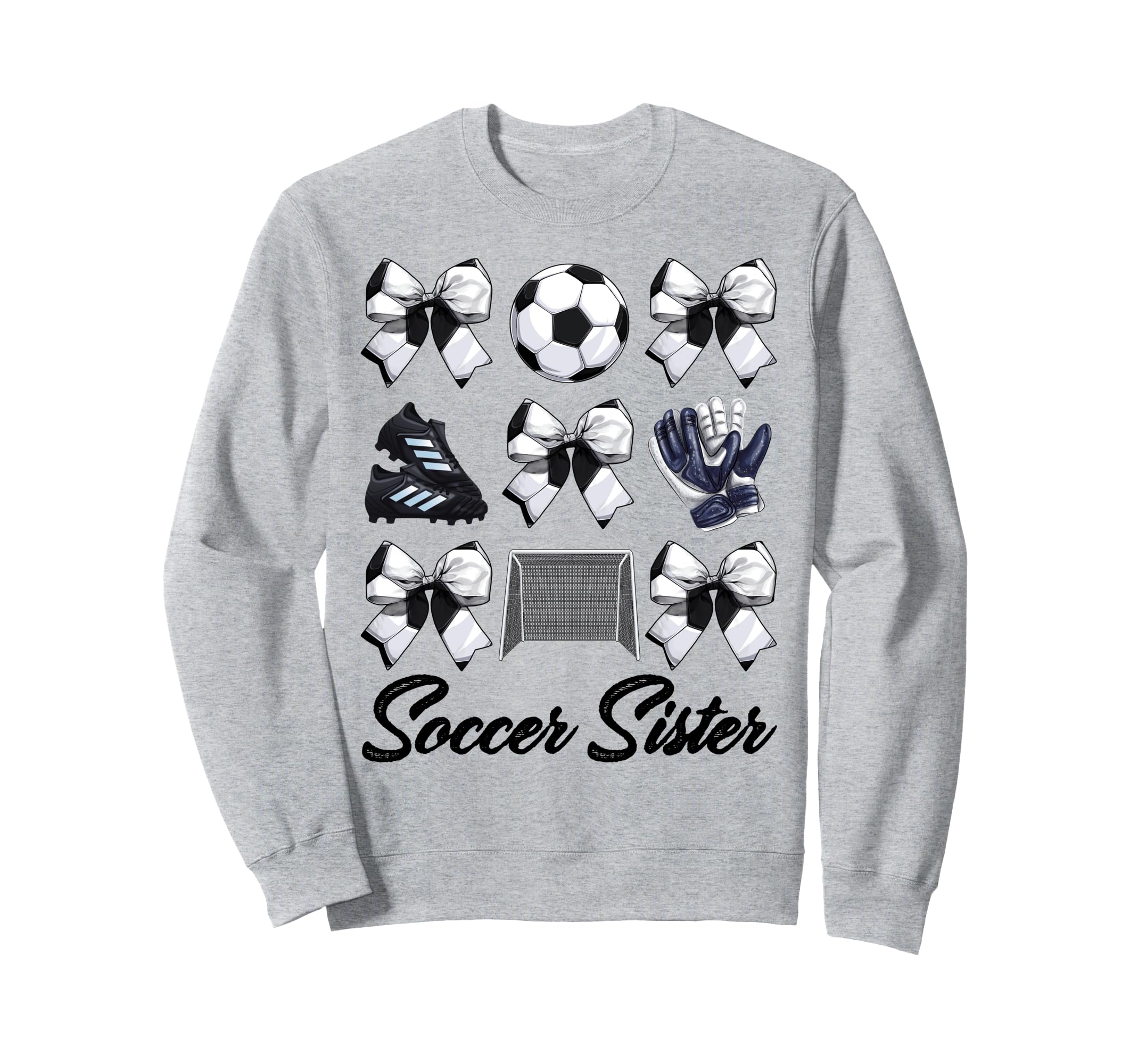 Soccer Sister Bow Soccer Mom Mommy Sweatshirt - Streetwear Style Unisex