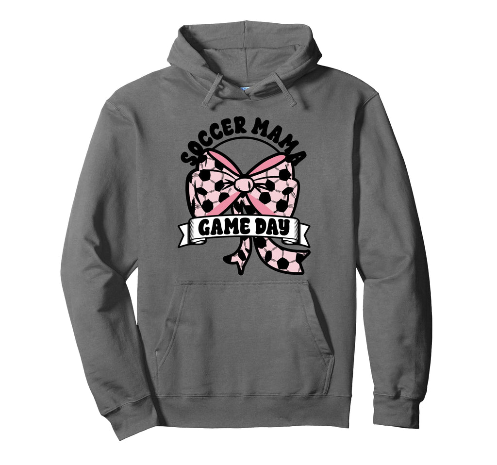 Soccer Mama Coquette Bow Game Day Mom Hoodie - Minimalist Print for Adults