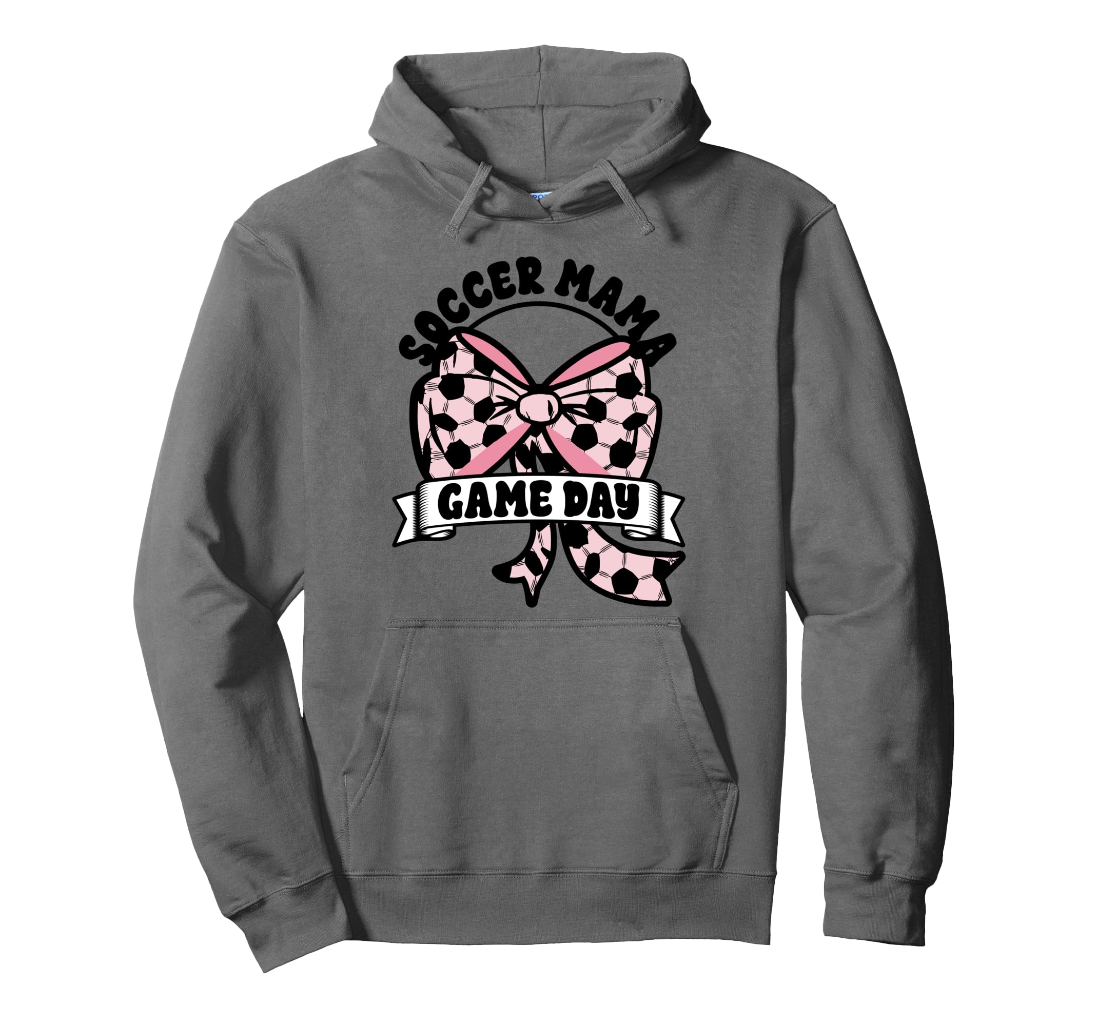 Soccer Mama Coquette Bow Game Day Mom Hoodie - Minimalist Print for Adults