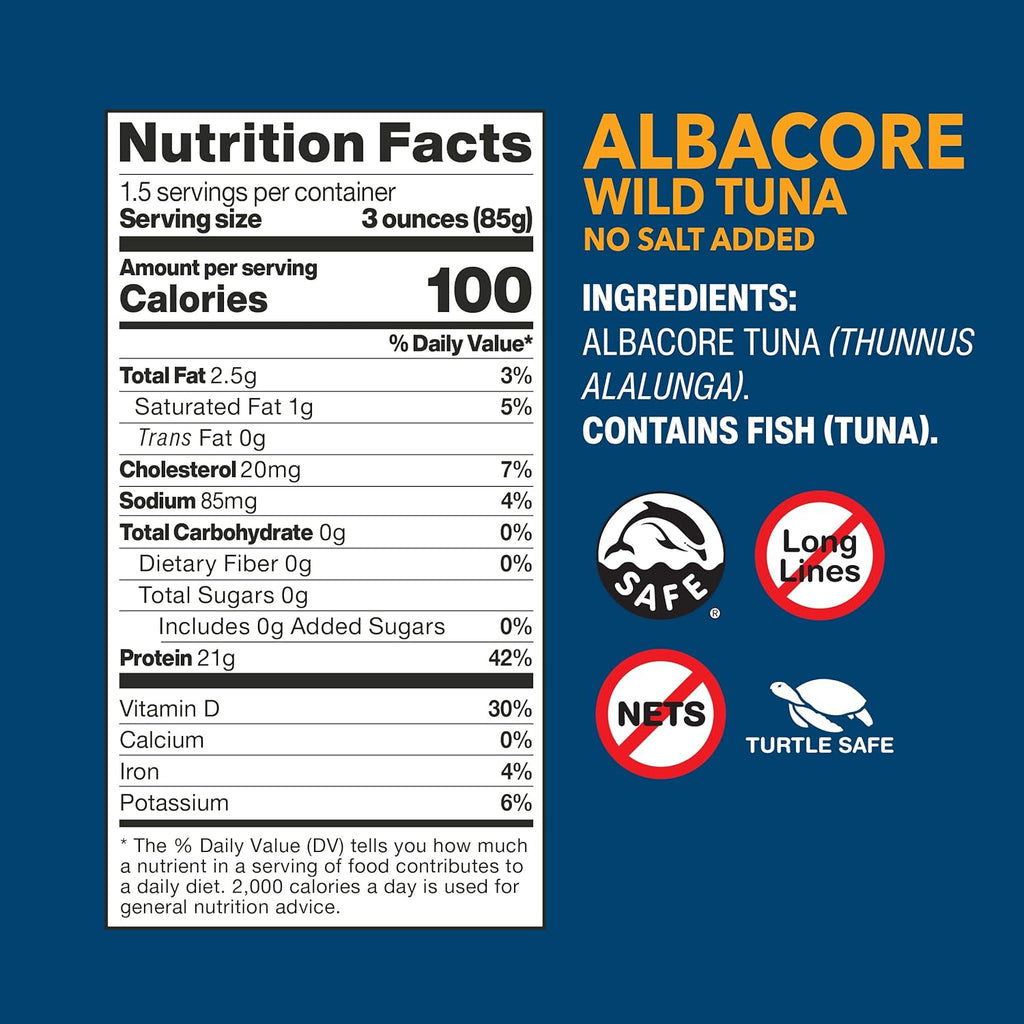 Wild Planet, Albacore Tuna, Low Mercury, Kosher, Dolphin Safe, 5 oz., Pack of 12