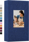 Vienrose Linen Photo Album 300 Pockets for 4x6 Photos Fabric Cover Photo Books Slip-in Picture Albums Wedding Baby Blue