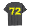 Number 72 Varsity Distressed Sport T-Shirt - Minimalist Print for Adults