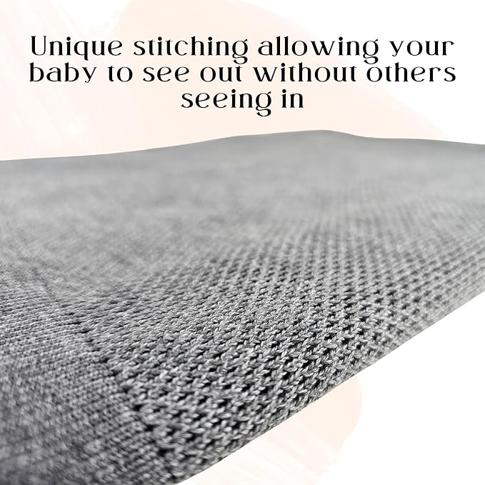 Peekaboo Knit Breathable Nursing Cover Up For Breastfeeding - Soft Organic Cotton & Cashmere Breast Feeding Covers For Women - Privacy Feature - Includes Mesh Laundry Bag (Grey)