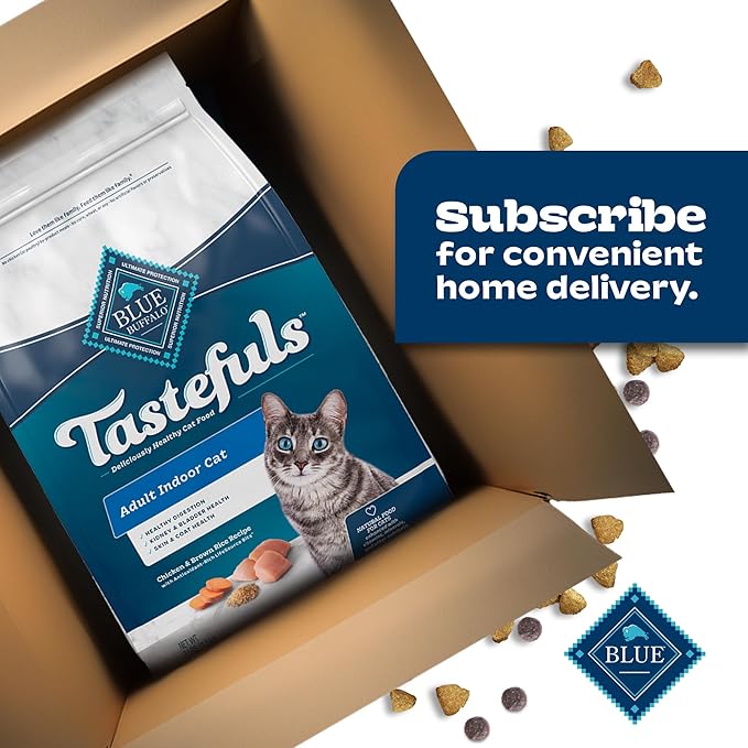 Blue Buffalo Blue Tastefuls Natural Adult Indoor Cat Chicken & Brown Rice Recipe Food for Cats 10 lb