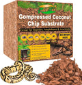 ZeeDix 10LB Coco Fiber Chips Substrate for Reptiles, 72 Quart Coconut Fiber Husk Substrate Mulch Coco Chips Bricks Reptiles Bedding for Geckos, Lizards, Tortoises, Ball Python, Frogs