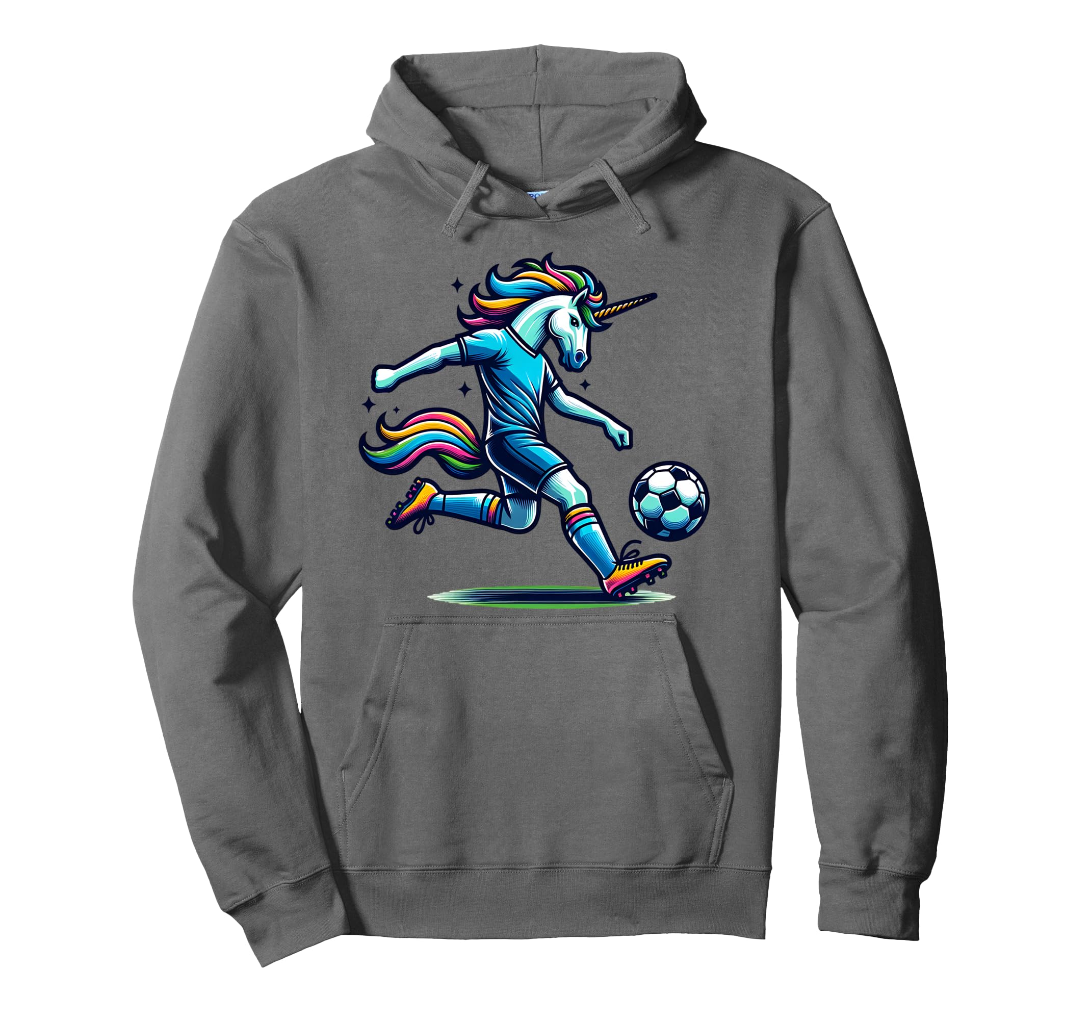 Footballer Unicorn Fans Soccer Team Hoodie - Graphic Print for Adults