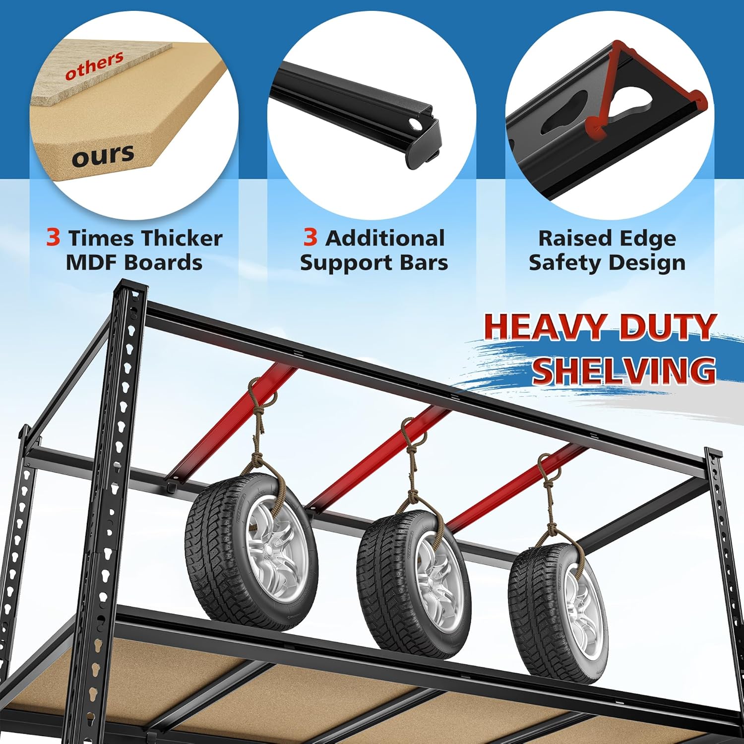 59.8"W Metal Shelving 59.8"H Storage Shelves 2200LBS Garage Shelving Adjustable Metal Shelves Heavy Duty 4 Tier Pantry Shelf for Basement Warehouse Pantry Supermarket 59.8"W x 24"D x 59.8"H
