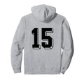 Number 15 Backside 80S 90S Team Jersey Hoodie - Custom Art Print Men Women