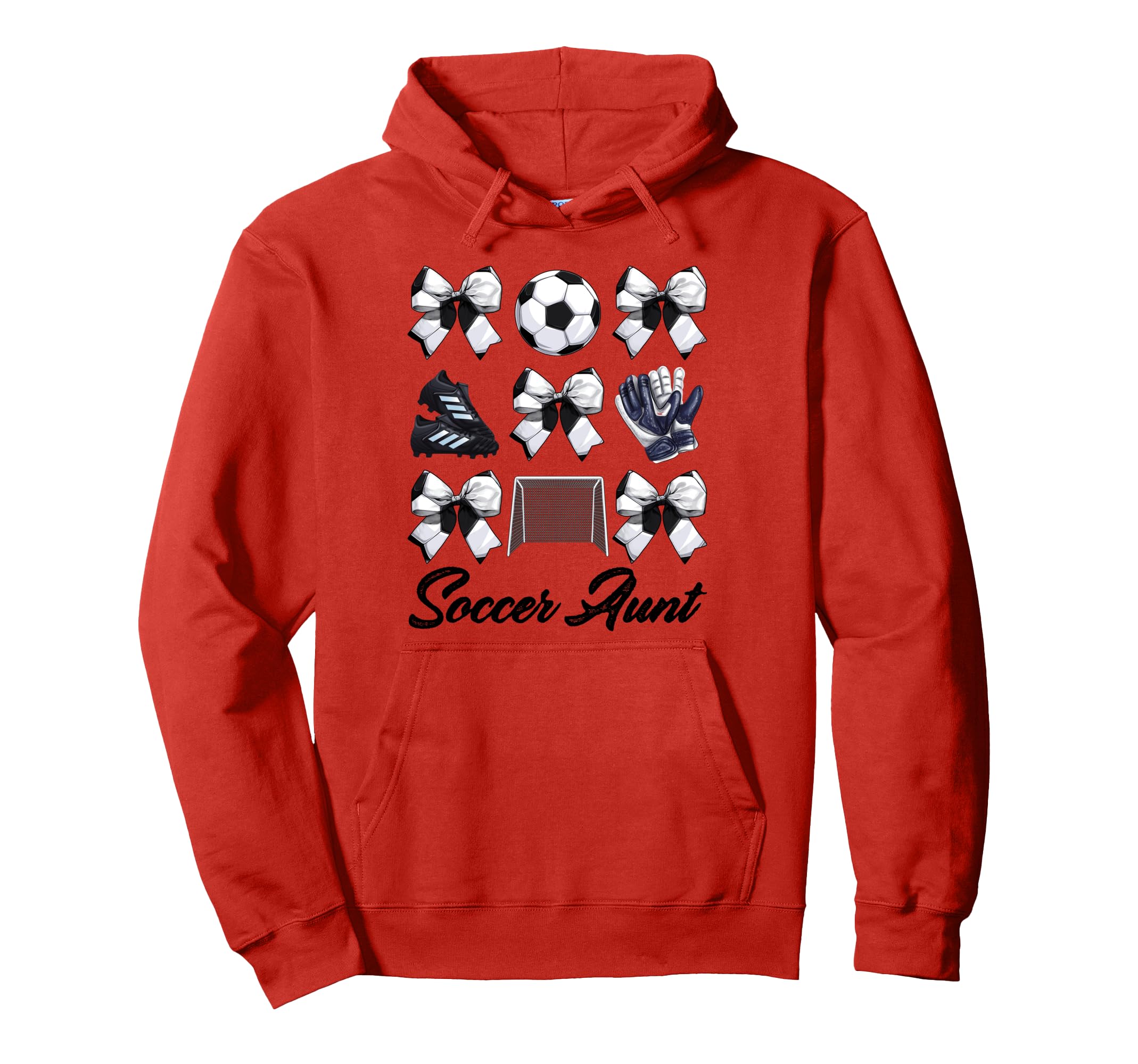 Soccer Aunt Bow Soccer Mom Mommy Hoodie - Aesthetic Graphic for Adults