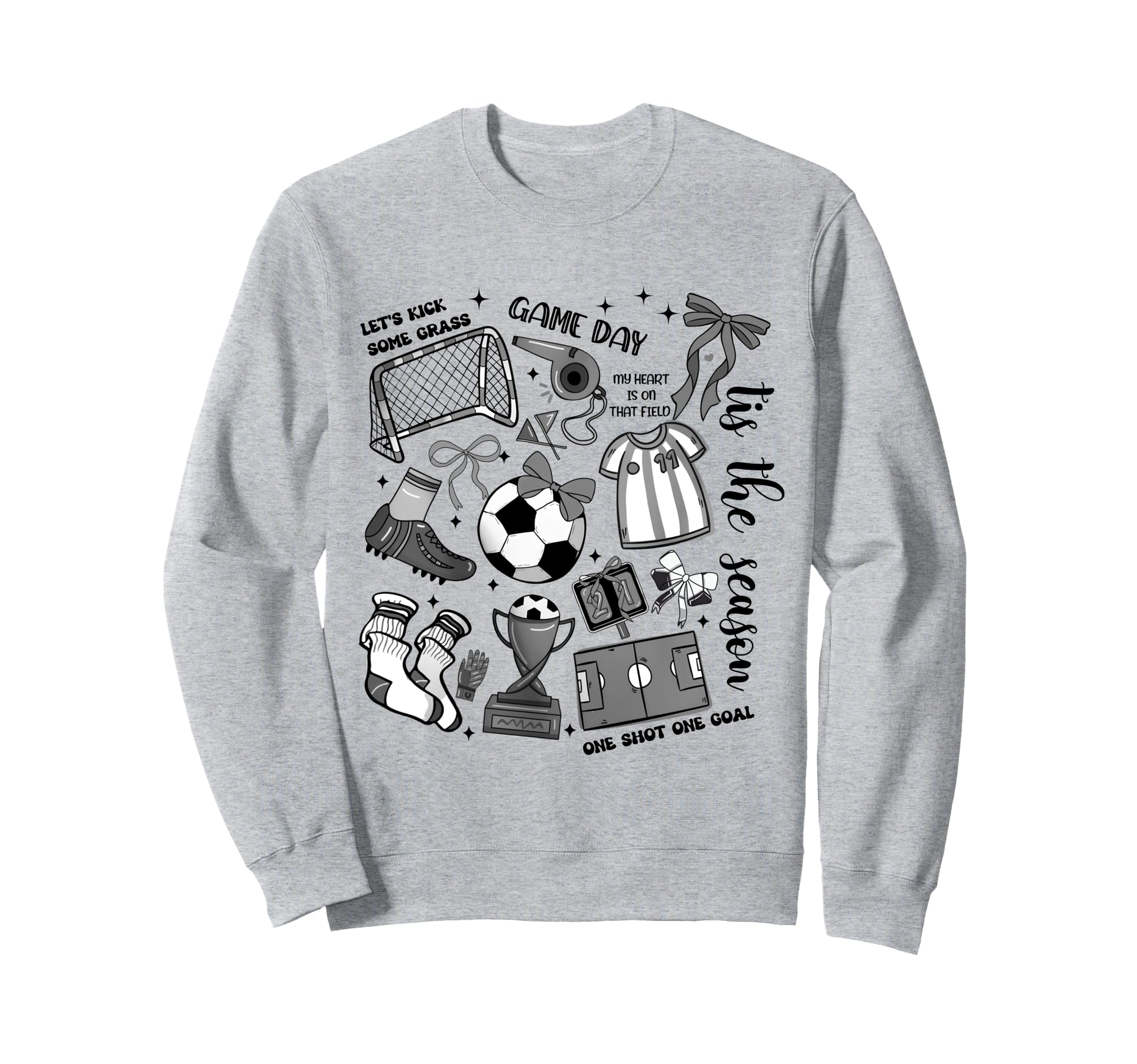 Game Day Soccer Coquette Soccer Bow Sweatshirt - Graphic Print Unisex
