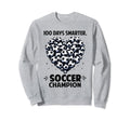100 Days School Soccer Heart Love Sweatshirt - Graphic Print for Adults