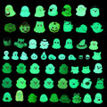 58 Pcs Halloween Luminous Mini Figures Glow in Dark Tiny Resin Figures Set Fairy House Diorama Accessories Halloween Pumpkin Ghost Skull Ornament for Garden Dollhouse Craft DIY (Wizard)