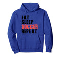 Eat Sleep Soccer Repeat Motivational Hoodie - Unique Graphic Men Women