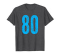 Number 80 Distressed Sport Team Player T-Shirt - Fun Novelty Design Unisex