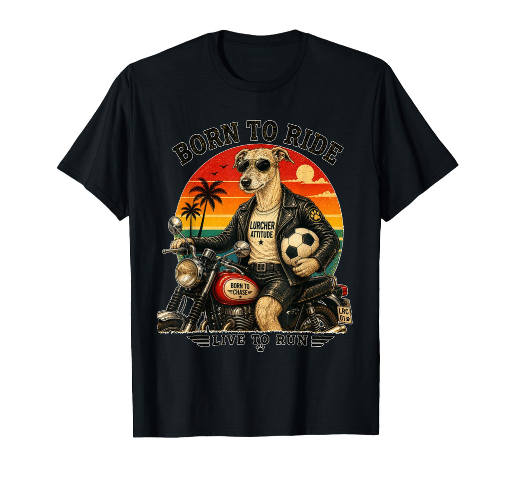 Lurcher Motorbike Love Footbal Soccer T-Shirt - Graphic Print Men Women