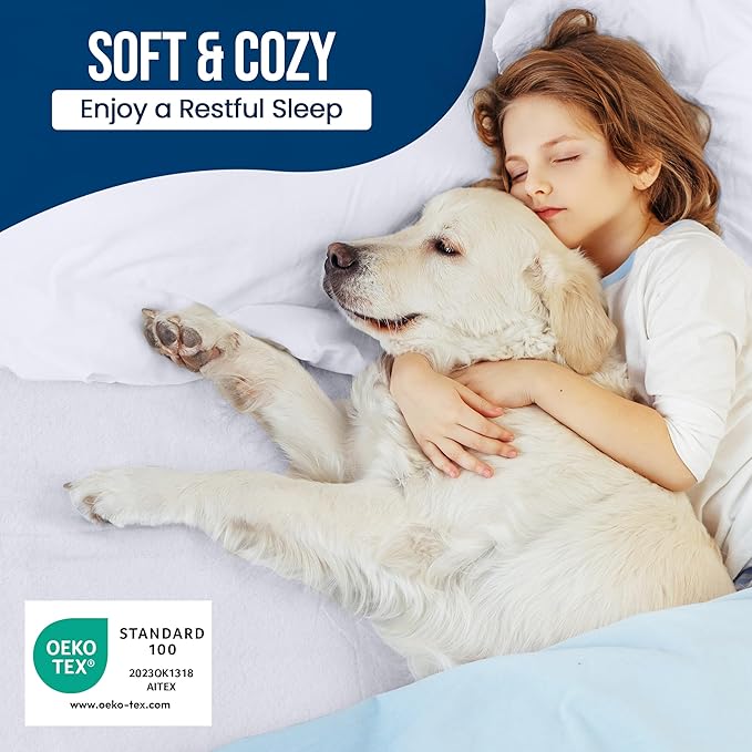 Utopia Bedding Waterproof Mattress Protector Full XL Size 2 Pack, 200 GSM Breathable Terry Mattress Cover, Fitted Style with Stretchable Pockets (White)