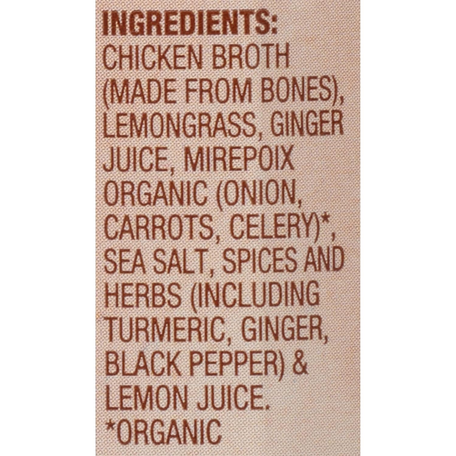 Kitchen Basics Bone Broth, Turmeric Ginger Lemongrass, 8.25 fl oz (Case of 12, Gluten-Free)