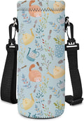 Neoprene Water Bottle Carrier Bag with Adjustable Shoulder Strap for Men Women Walking Hiking,Portable Insulated Holder Case for Stainless Steel/Glass/Plastic Bottles