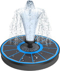 Solar Fountain Upgraded High Efficiency Glass Solar Panel, Solar Bird Bath Fountains with Flower No Battery,Solar Water Pump Fountain for Bird Bath Garden Small Ponds Outdoor Décor(Blue)