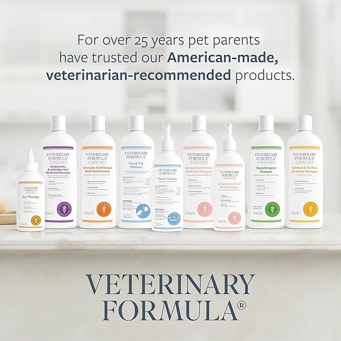 Veterinary Formula Flea and Tick Shampoo for Dogs and Cats, 1 Gallon – Dog and Cat Flea Shampoo with Pyrethrum to Kill Fleas, Ticks On Contact – Cleanses and Exfoliates