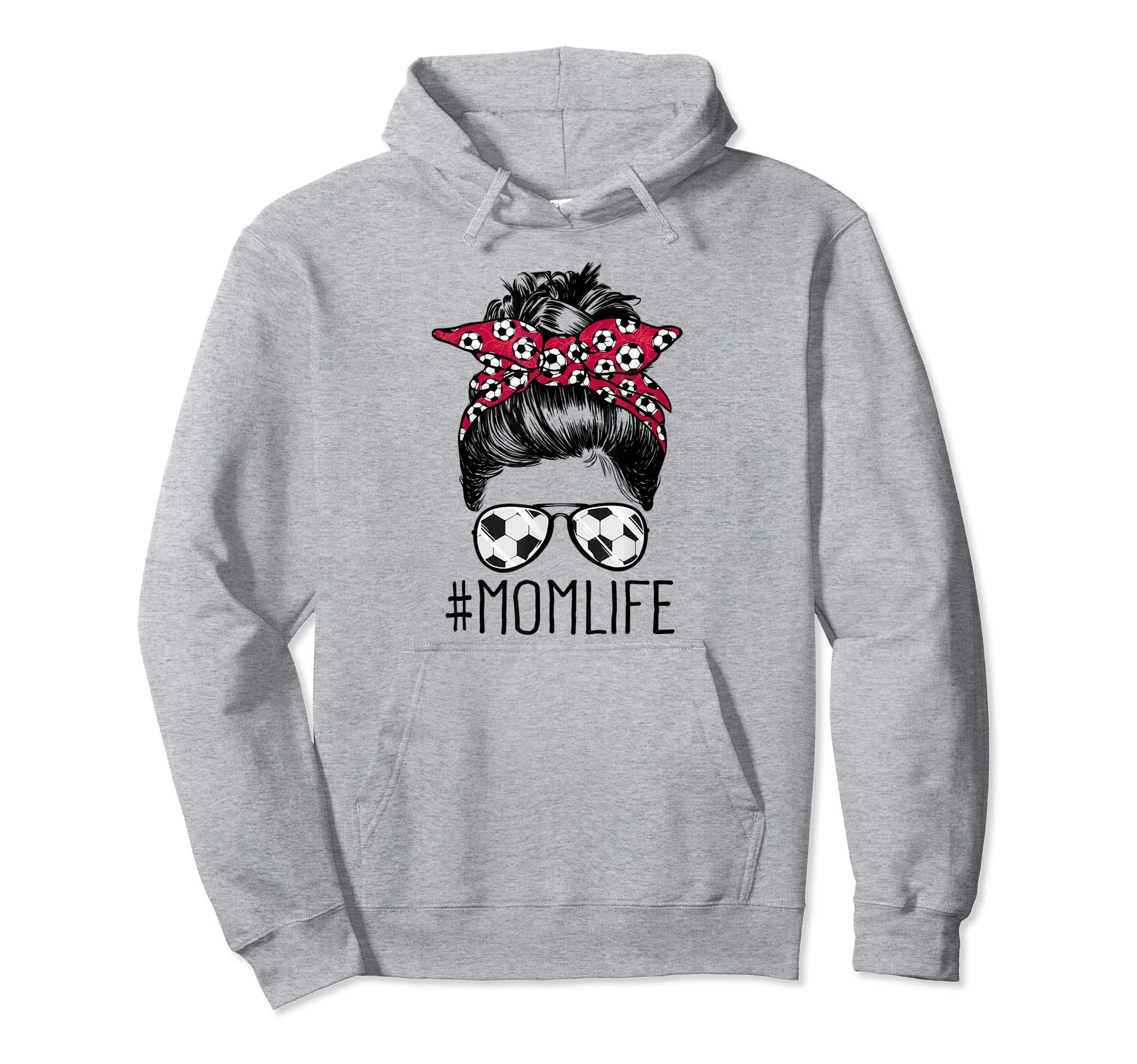 Soccer Mom Funny Soccer Ball Glasses Bow Hoodie - Trendy Graphic Unisex