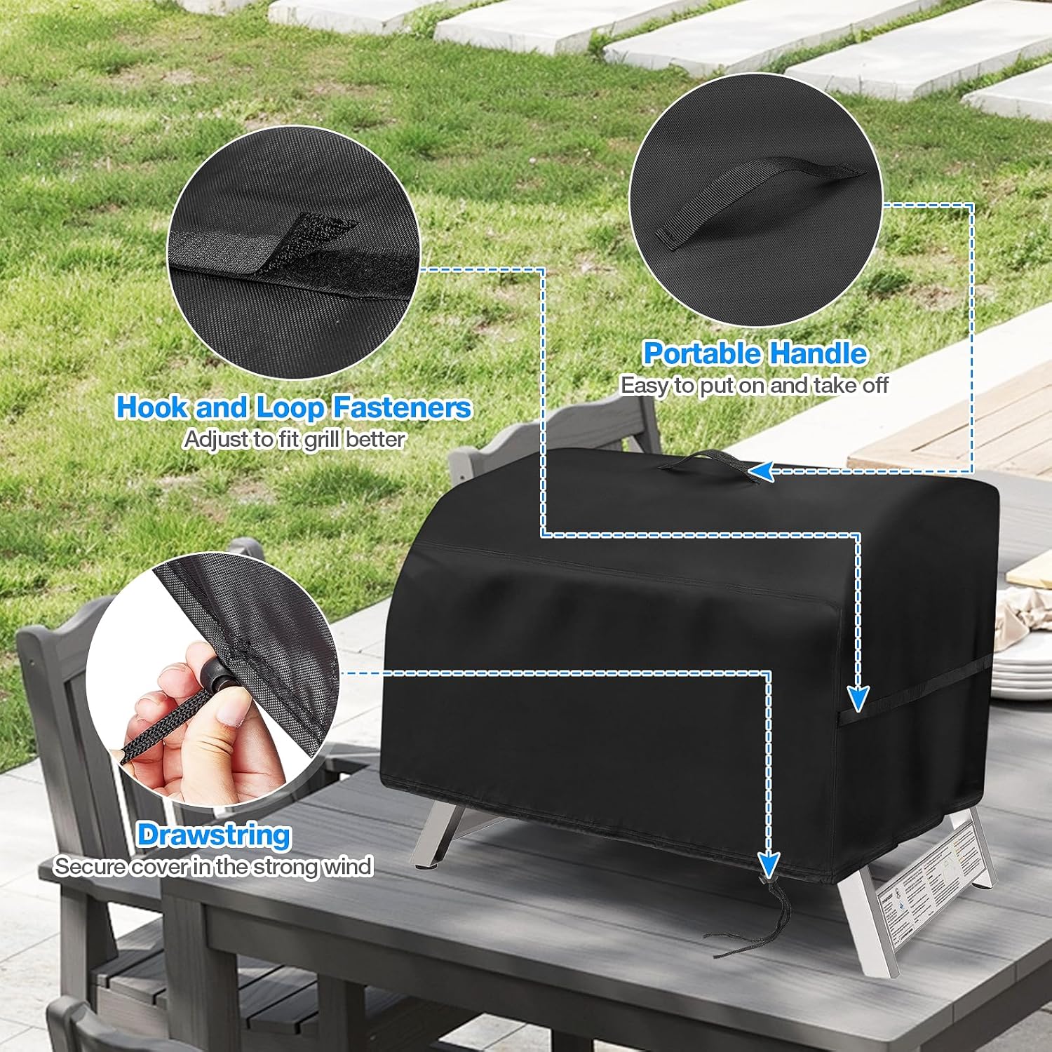 Grill Cover for Char Broil Grill2Go X200 Portable Propane Gas Grill,Waterproof Small Table Top BBQ Grill Cover,Heavy Duty 600D Outdoor Tabletop Grill Cover