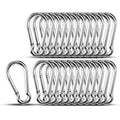 Small Carabiner Clip Hooks, 25pcs 1.97 inch Carabiners Heavy Duty, 304 Stainless Steel Spring Snap Hook Fits Camping Hiking, Metal Clips for Rope Chain Keys Rings