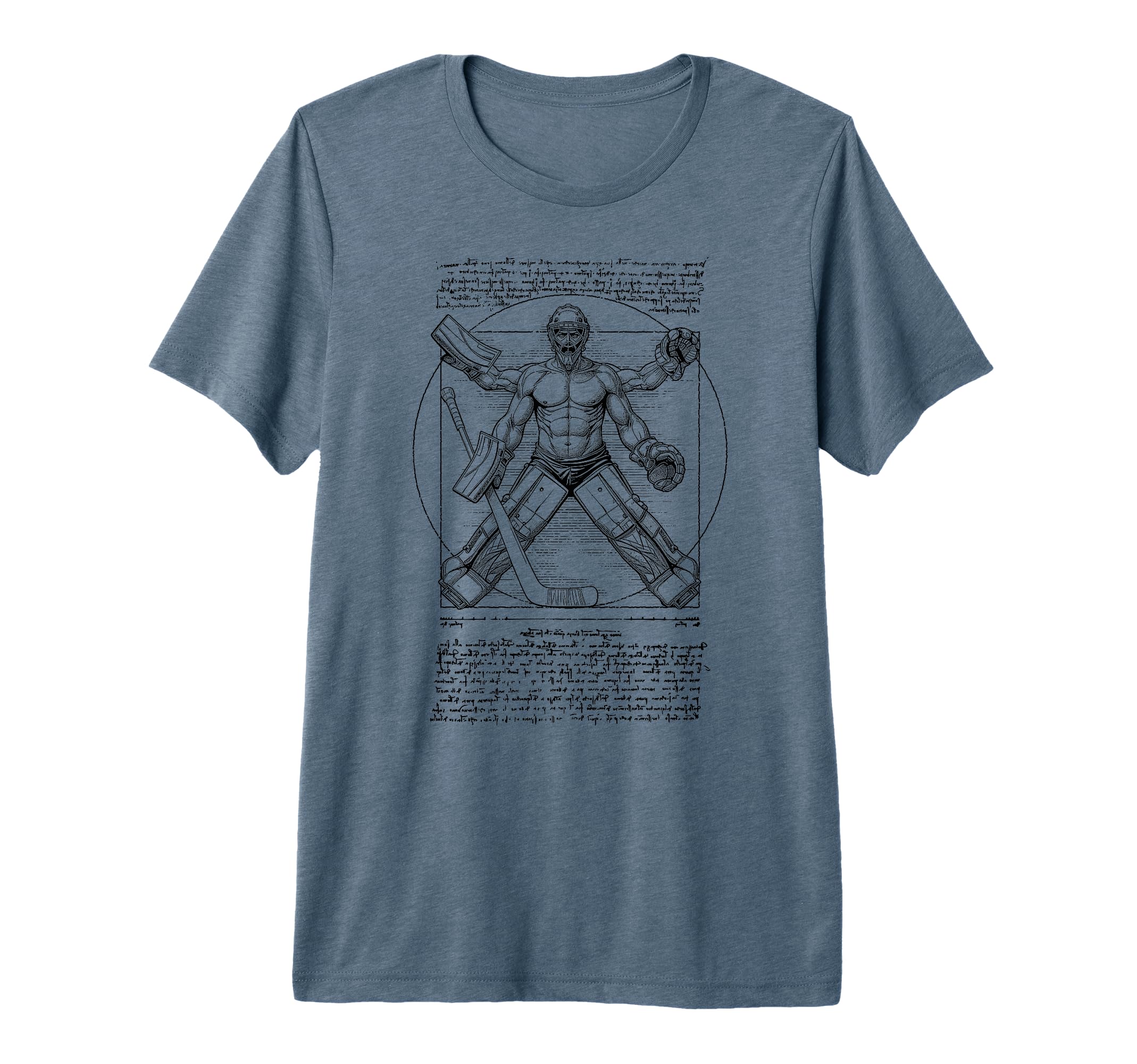 Ice Hockey Goalie Goalkeeper Vitruvian T-Shirt - Aesthetic Graphic Unisex
