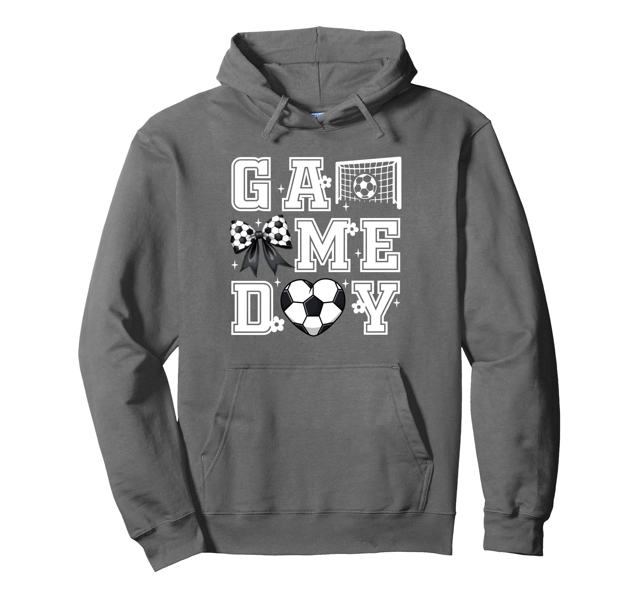 Soccer Game Day Coquette Bow Funny Soccer Hoodie - Trendy Graphic Unisex