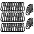 40PCS M5 Black Carabiner Clip, 3/16Inch Snap Hook Quick Link Small Clips, 2'' Spring Carabiner Link Buckle for Fishing Camping Hammock Dog Leashes-220LBS Holding Capacity