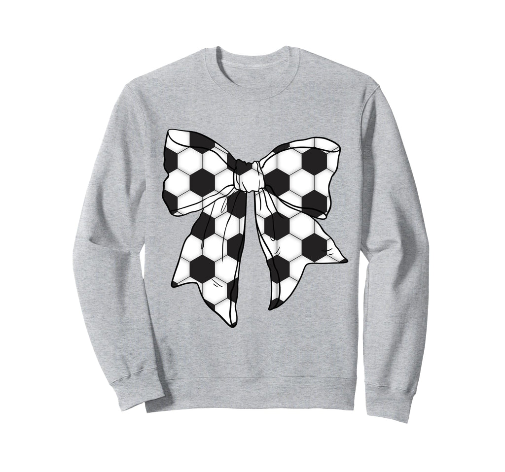 Coquette Soccer Bow Sports Lover Mom Sweatshirt - Minimalist Print Unisex