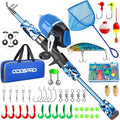 ODDSPRO Kids Fishing Pole Pink, Portable Telescopic Fishing Rod and Reel Combo Kit - with Spincast Fishing Reel Tackle Box for Girls, Youth