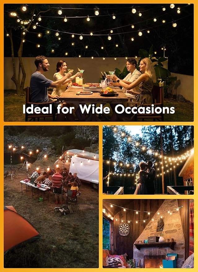 Brightown G40 Led Replacement Light Bulbs 1W Shatterproof Globe Bulb Fits E12 or C7 Candelabra Screw Base Sockets, 1.5 Inch Dimmable Light Bulbs for Indoor Outdoor Patio Decor, Warm White, 15 Pack