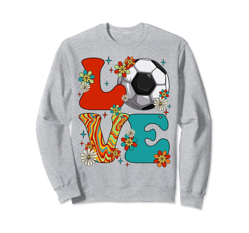 Groovy Hippie Love Soccer Player Sweatshirt - Graphic Print Men Women