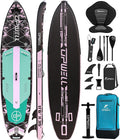 UPWELL 11'6"×35" Extra Wide Inflatable Paddle Board, Stand Up Paddle Board for Youth & Adults, Stable Design, Premium SUP Accessories, 120L Backpack, 10L Dry Bag, Paddle, Leash, Hand Pump, US Fins