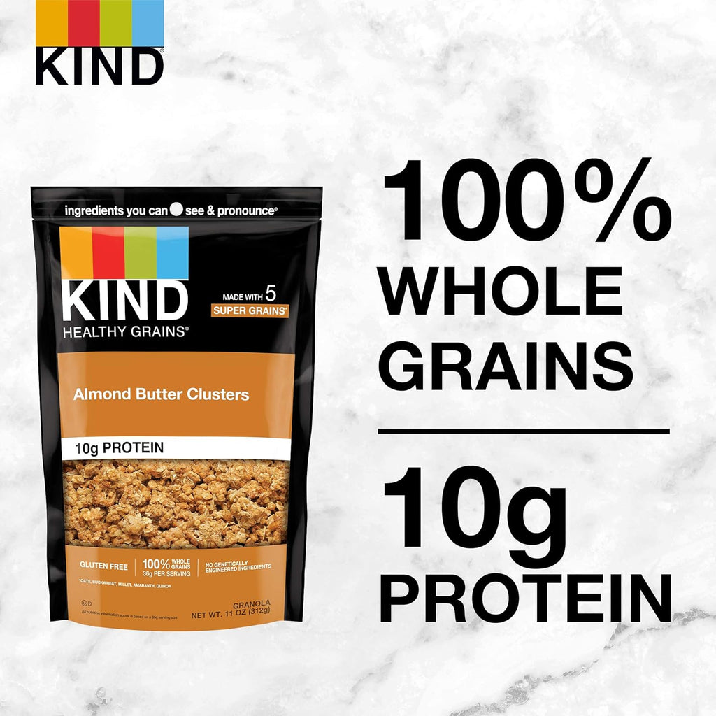 KIND Almond Butter Whole Grain Clusters, Case of 6 (11 oz each)